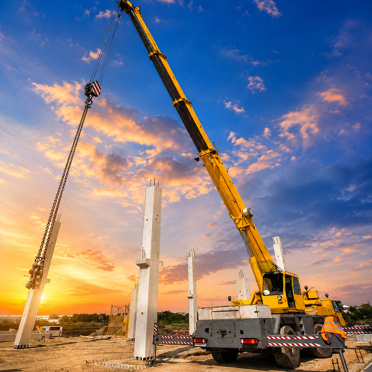 Use a sideboom to lift, lower and carry material